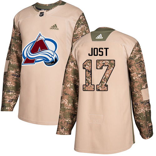 Adidas Avalanche #17 Tyson Jost Camo Authentic Veterans Day Stitched NHL Jersey